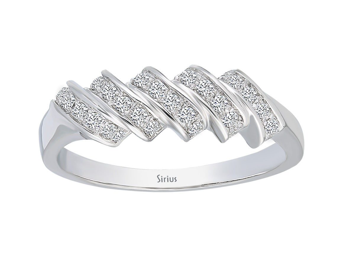 Diamant Fünf Reihe Allianz - handgefertigter Diamantschmuck aus Feingold | Sirius Diamant