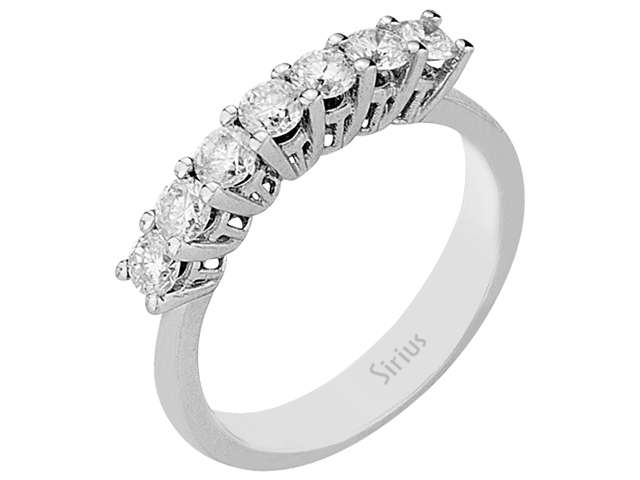 0,82 Gesamtkarat Diamant 7 Diamanten Allianz in 585er 14K Weißgold - handgefertigter Diamantschmuck aus Feingold | Sirius Diamant