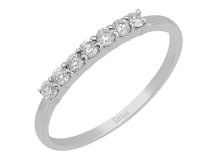 0,27 Karat Diamant halbrundum Allianz - handgefertigter Diamantschmuck aus Feingold | Sirius Diamant