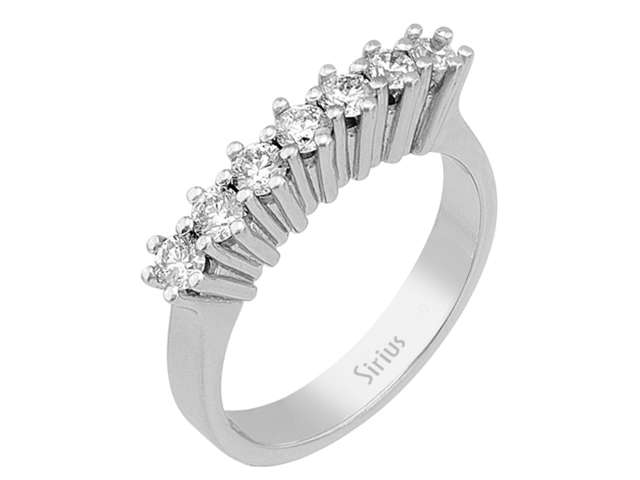 0,68 Karat Diamant 7 Diamanten Allianz - handgefertigter Diamantschmuck aus Feingold | Sirius Diamant