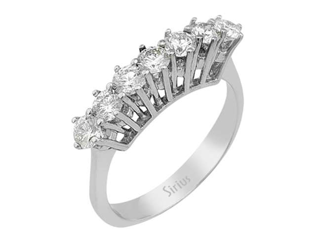 1,02 Karat Diamant 7 Stein Allianz - handgefertigter Diamantschmuck aus Feingold | Sirius Diamant
