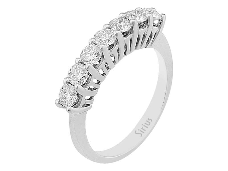 0,97 Karat Diamant 7 Diamanten Allianz - handgefertigter Diamantschmuck aus Feingold | Sirius Diamant