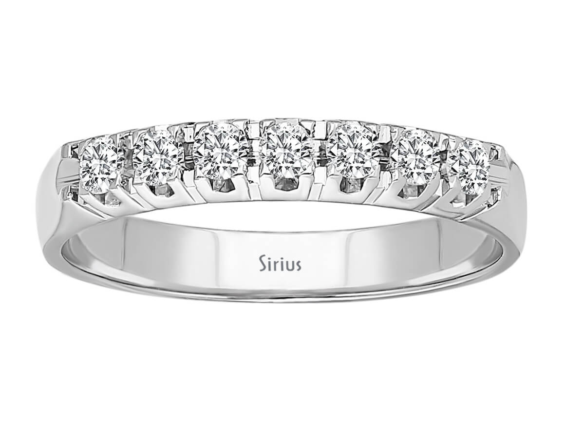 0,33 Carat 7 Diamanten Allianz in 14 K - handgefertigter Diamantschmuck aus Feingold | Sirius Diamant