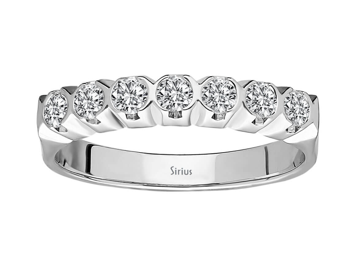 0,53 Karat Diamant 7 Diamanten Allianz - handgefertigter Diamantschmuck aus Feingold | Sirius Diamant