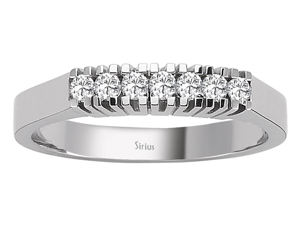 0,21 Karat Diamant 7 Diamanten Allianz - handgefertigter Diamantschmuck aus Feingold | Sirius Diamant
