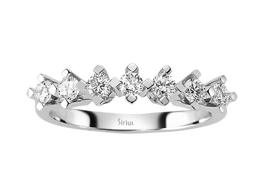 0,43 Karat Diamant 7 Diamanten Allianz - handgefertigter Diamantschmuck aus Feingold | Sirius Diamant