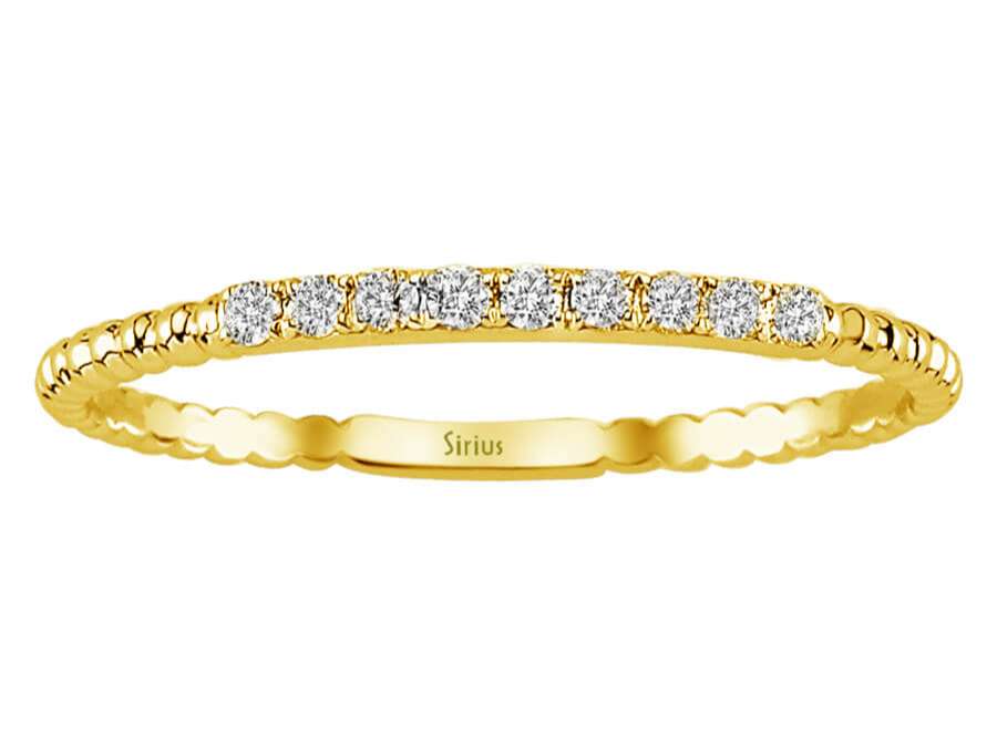 0,09 Karat Diamant 9 Stein Allianz in 333er 8K Gelbgold - handgefertigter Diamantschmuck aus Feingold | Sirius Diamant