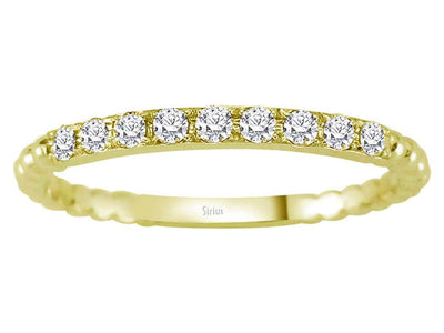 Alliance de neuf diamants de 0,19 carat en or jaune 14 carats