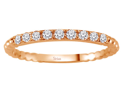Alliance 9 diamants de 0,19 carat en or rouge 14 carats