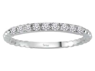 Alliance de neuf diamants de 0,19 carat en or blanc 14 carats