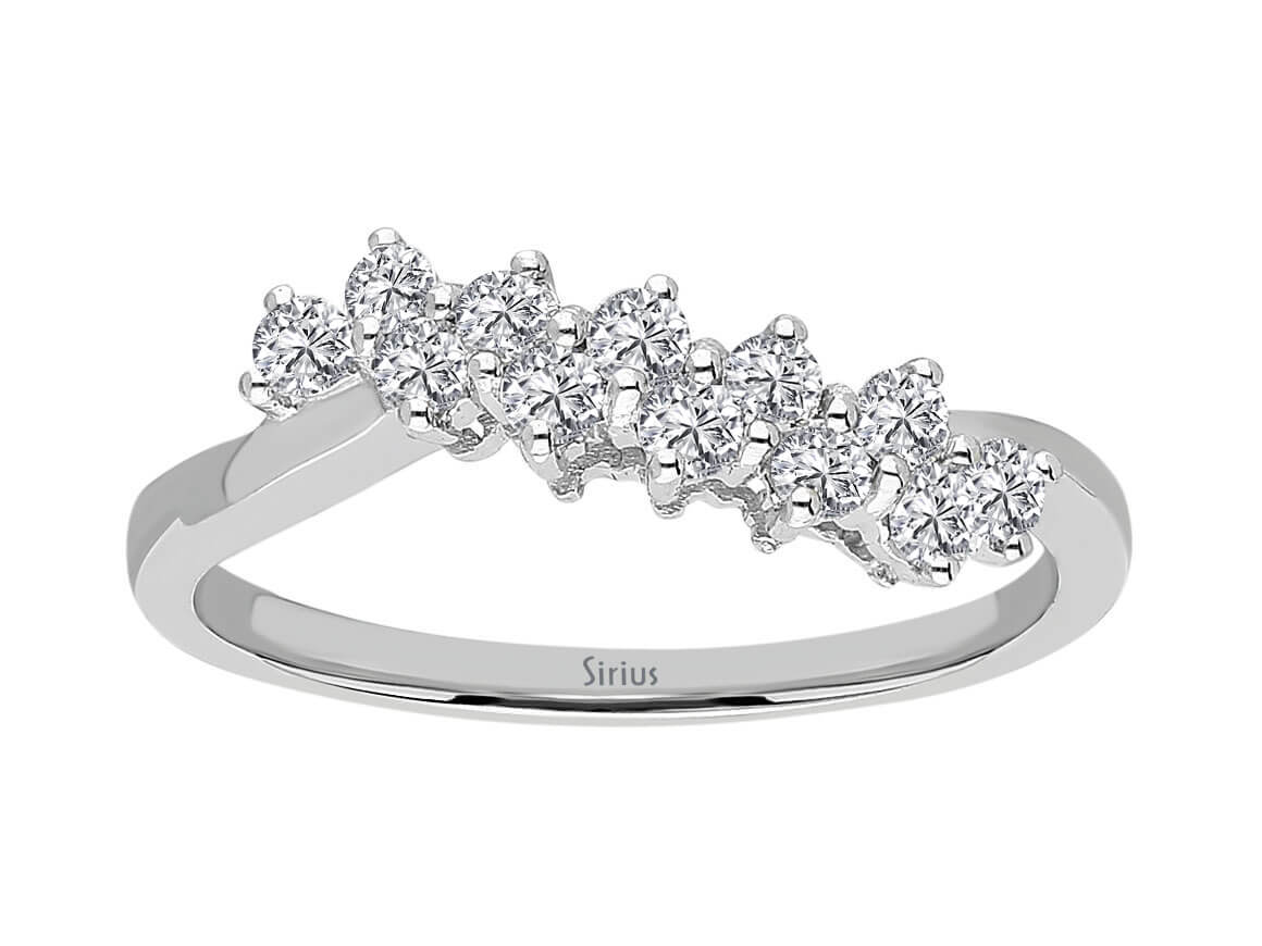 Diamant Halbrundum Allianz - handgefertigter Diamantschmuck aus Feingold | Sirius Diamant