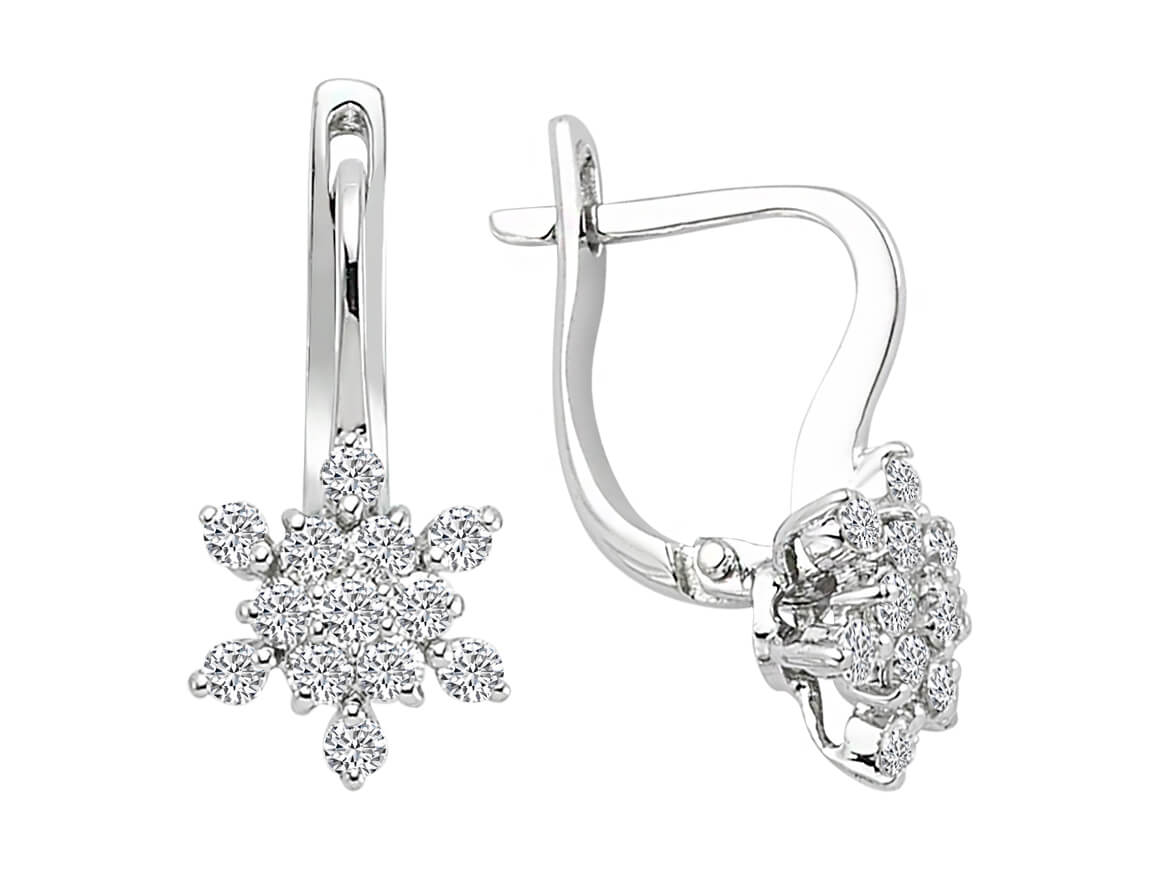 0.63 carat diamond Antares star earrings in 750 18 carat white gold
