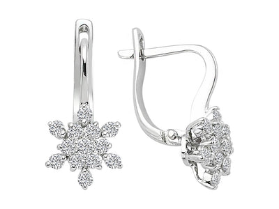 0.63 carat diamond Antares star earrings in 750 18 carat white gold