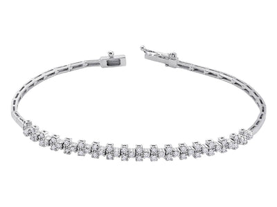 Bracelet tennis en or blanc 14 carats avec diamants de 0,95 carat