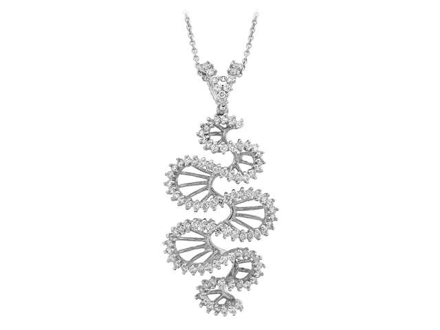 Diamond love spiral necklace in 14 carat white gold