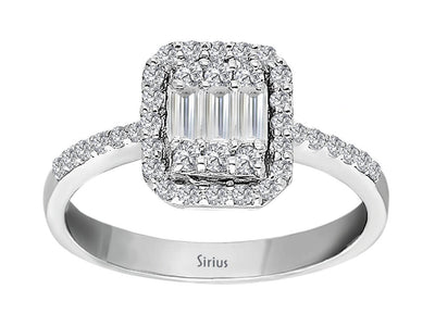 E Color 0.44 Carat Baguette Diamond Ring