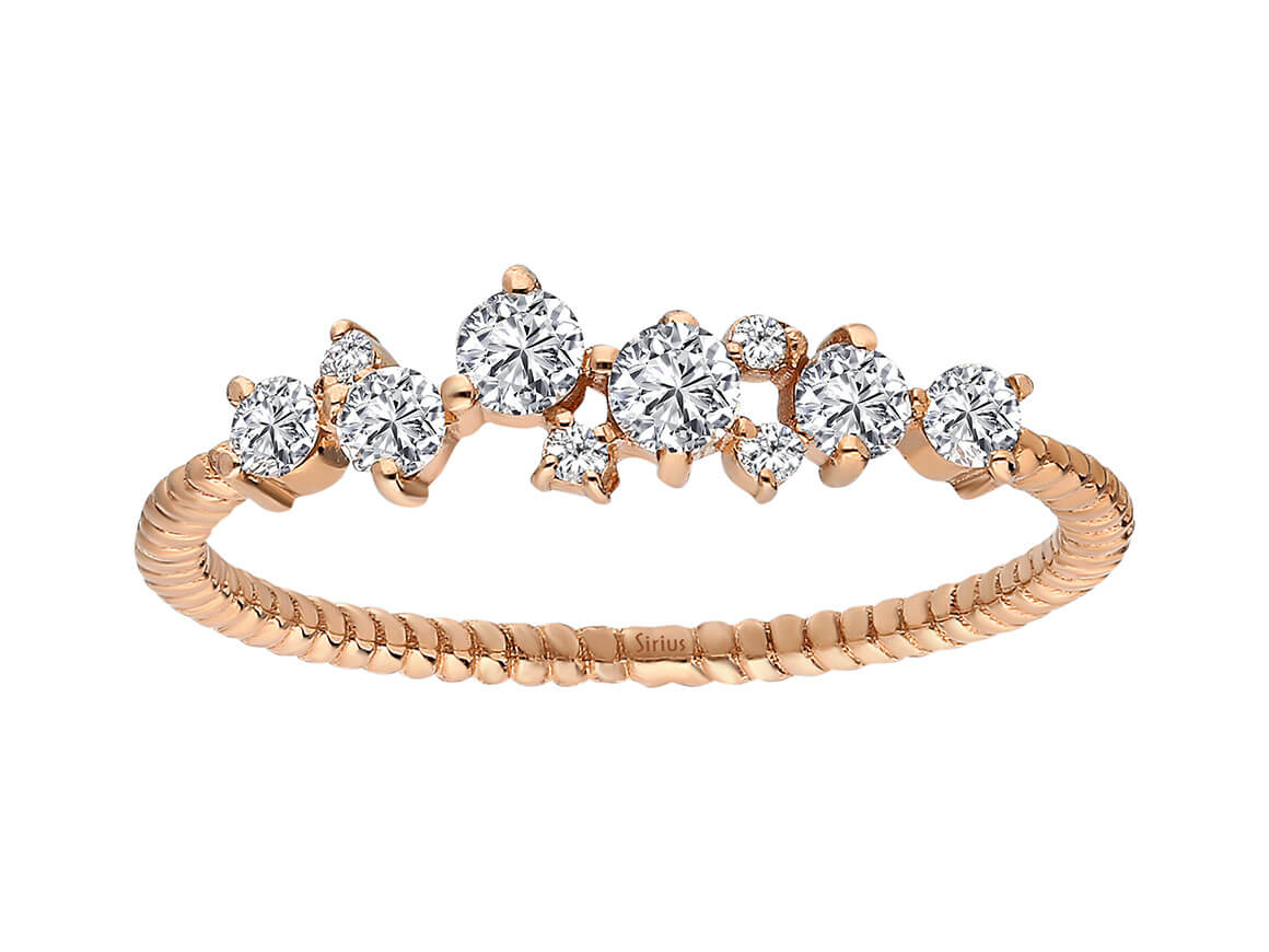 Diamant Modern Bella Elara Ring - handgefertigter Diamantschmuck aus Feingold | Sirius Diamant