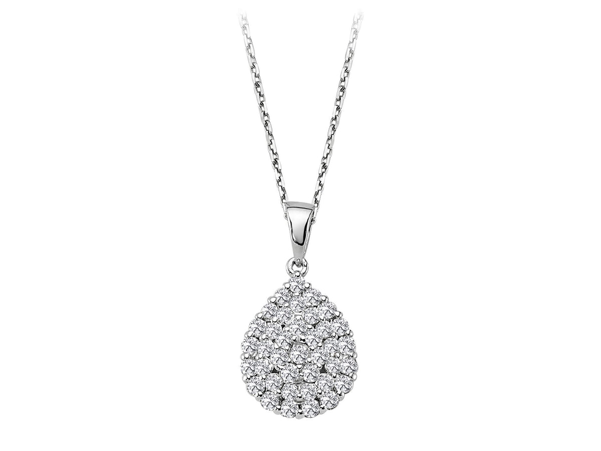 0,70 Gesamtkarat Diamant Collier in 585er 14 Karat Weißgold - handgefertigter Diamantschmuck aus Feingold | Sirius Diamant