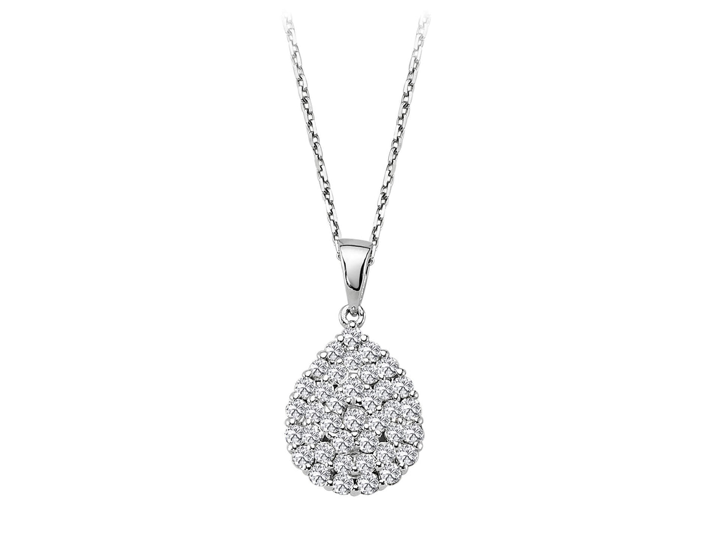 0.70 total carat diamond necklace in 585 14 carat white gold