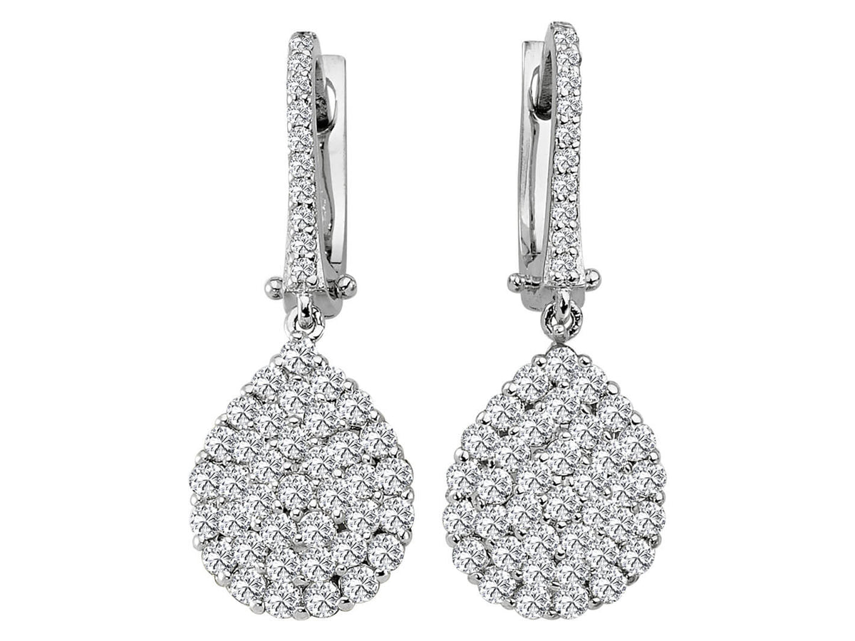 1,57 Gesamtkarat Diamant Ohrhänger in 585er 14 Karat Weißgold – handgefertigter Diamantschmuck aus Feingold | Sirius Diamant