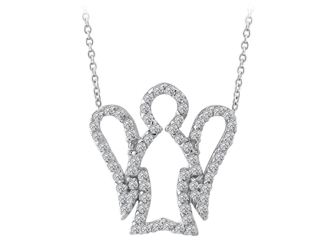 0.26 carat diamond angel necklace