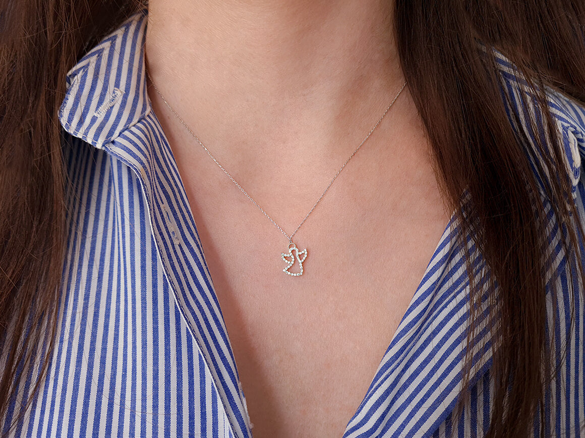 Diamant Engel Collier - handgefertigter Diamantschmuck aus Feingold | Sirius Diamant