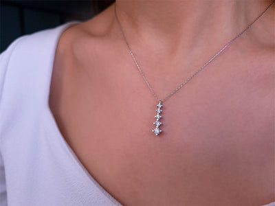 Diamond five stone necklace