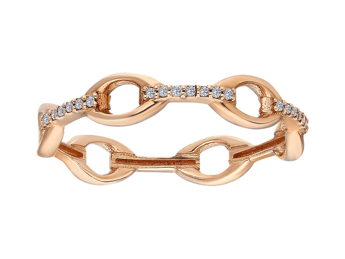 Allianz Kettenring in Rotgold - handgefertigter Diamantschmuck aus Feingold | Sirius Diamant