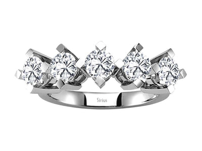 2.10 Carat Diamond 5 Stone Alliance in 14 K White Gold