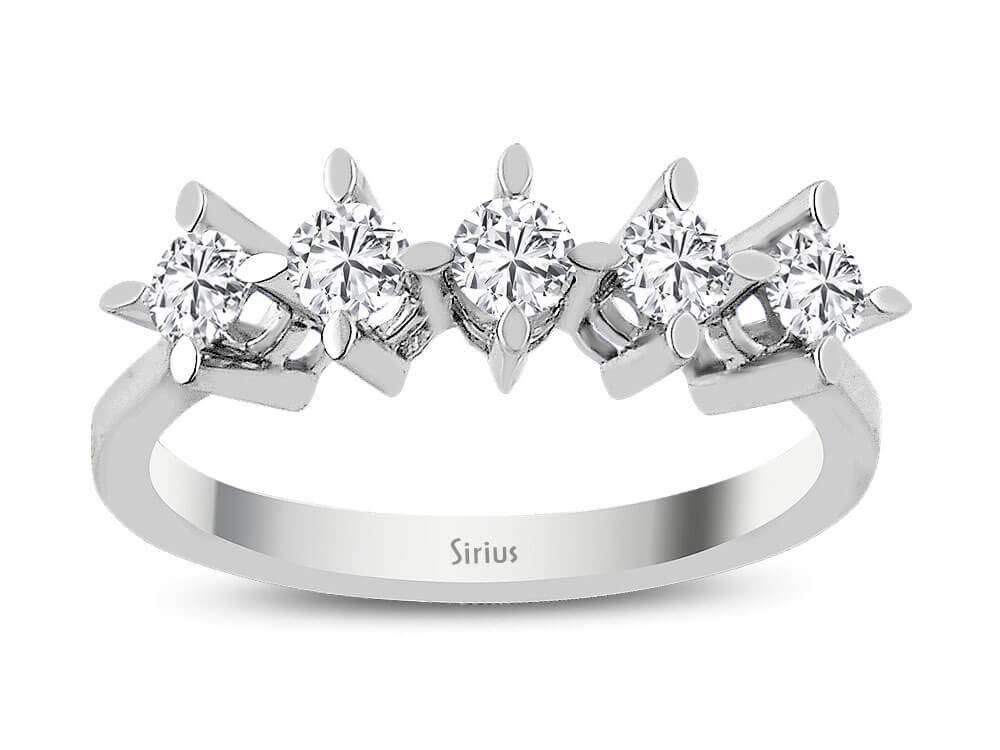 0,45 Carat Diamant 5 Diamanten Allianz - handgefertigter Diamantschmuck aus Feingold | Sirius Diamant