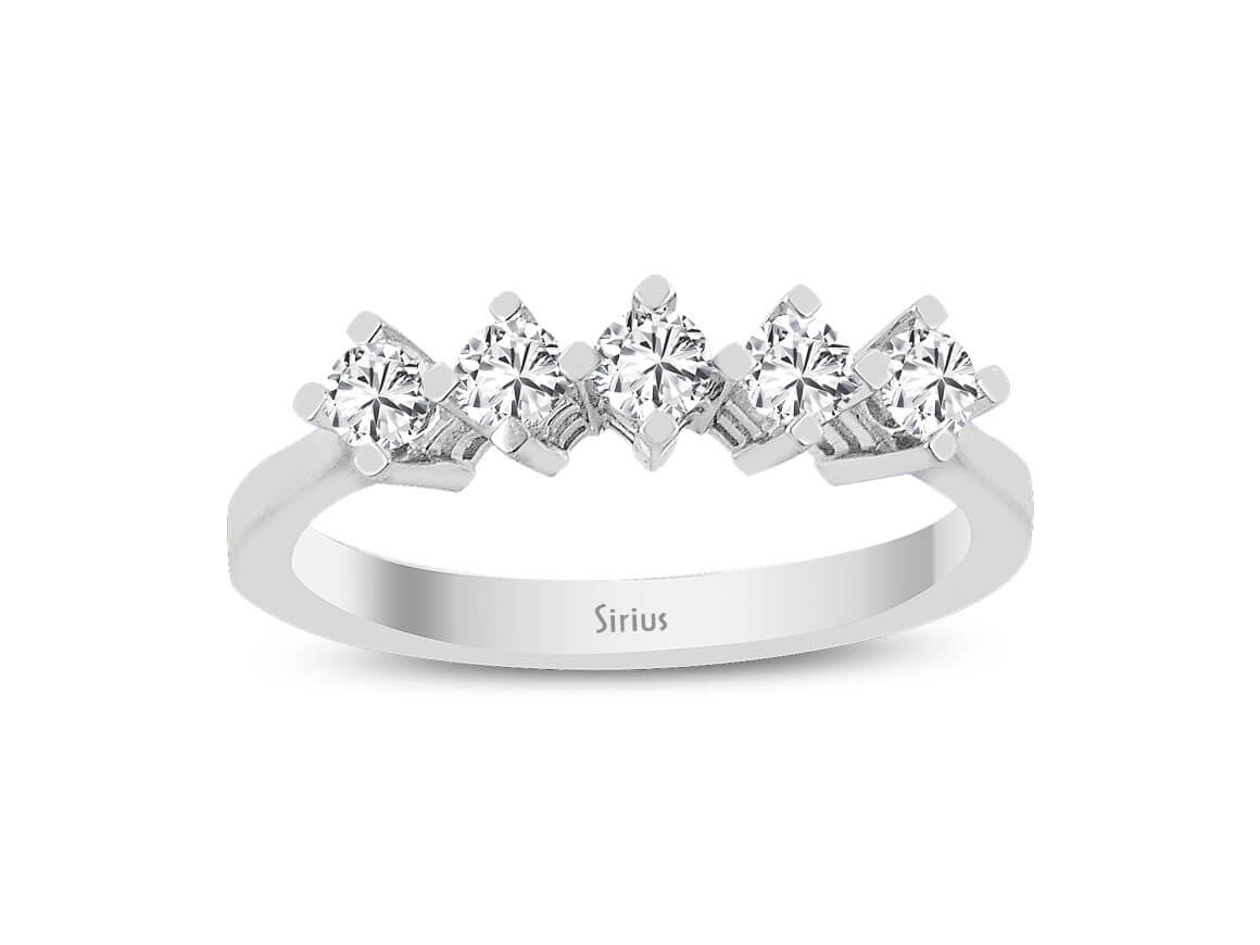 0,41 Carat Diamant 5 Diamanten Allianz - handgefertigter Diamantschmuck aus Feingold | Sirius Diamant