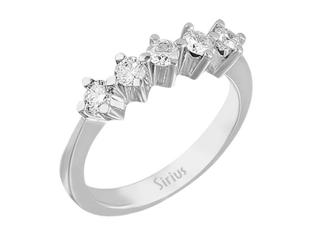 0.45 total carat diamond 5 stone alliance in 585 14K white gold