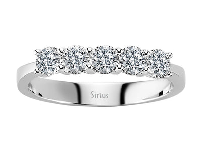 0.81 carat 5 diamond alliance in 585 14 K white gold