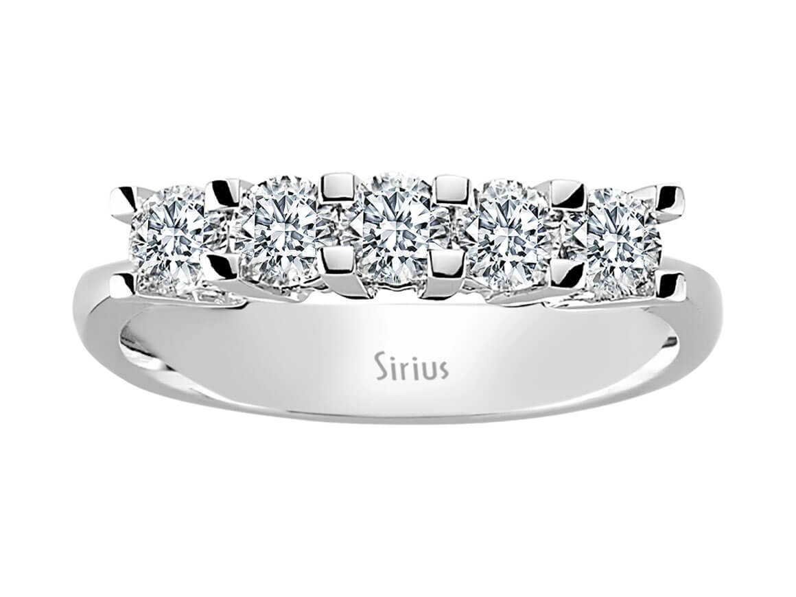 0.80 carat diamond 5 stone alliance in 585 14 carat white gold