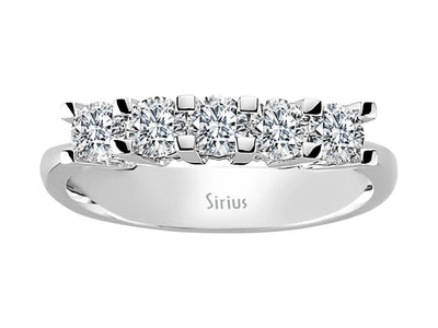 0.80 carat diamond 5 stone alliance in 585 14 carat white gold