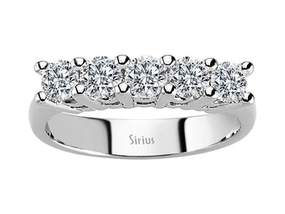 0.88 carat 5 diamond alliance in 14 carat white gold