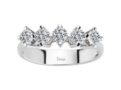 0.80 carat diamond 5 stone alliance in 14 carat white gold