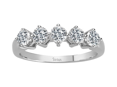 0.96 carat 5 diamond alliance in 585 14 K white gold