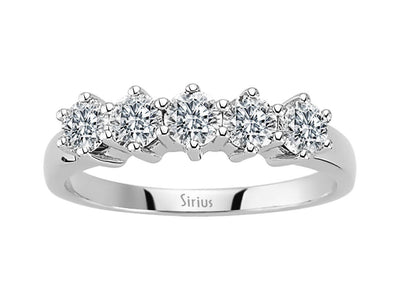 0.80 carat 5 diamond alliance in 14 carat white gold
