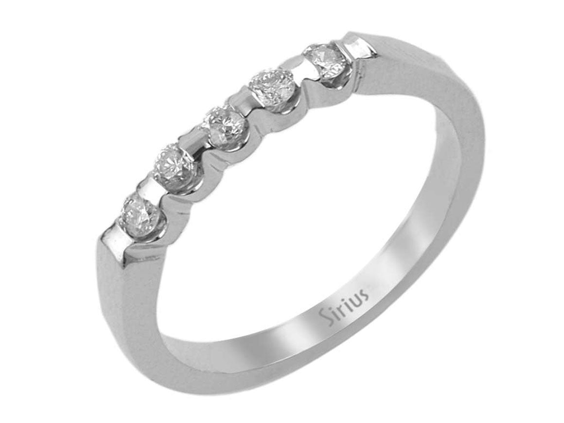 0,21 Karat Diamant 5 Diamanten Allianz - handgefertigter Diamantschmuck aus Feingold | Sirius Diamant