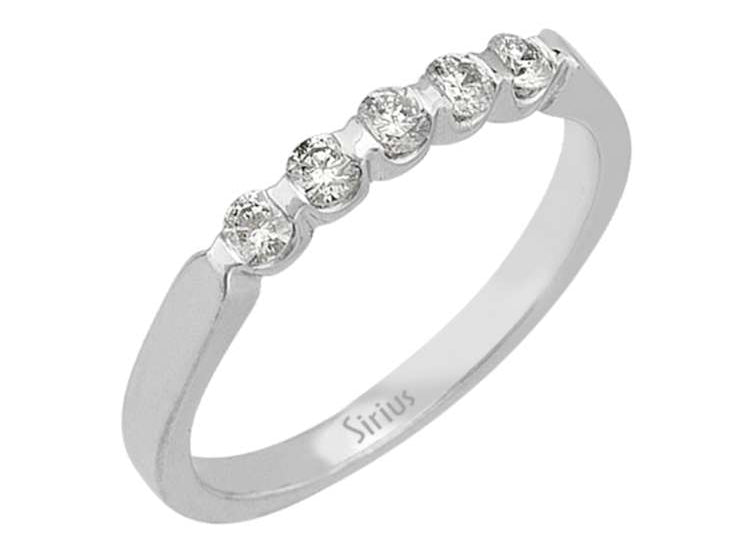 0,29 Karat Diamant 5 Diamanten Allianz - handgefertigter Diamantschmuck aus Feingold | Sirius Diamant