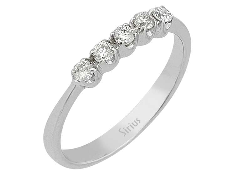 0,22 Karat Diamant 5 Diamanten Allianz - handgefertigter Diamantschmuck aus Feingold | Sirius Diamant