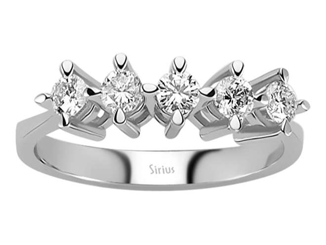 0,51 Karat Diamant 5 Diamanten Allianz - handgefertigter Diamantschmuck aus Feingold | Sirius Diamant