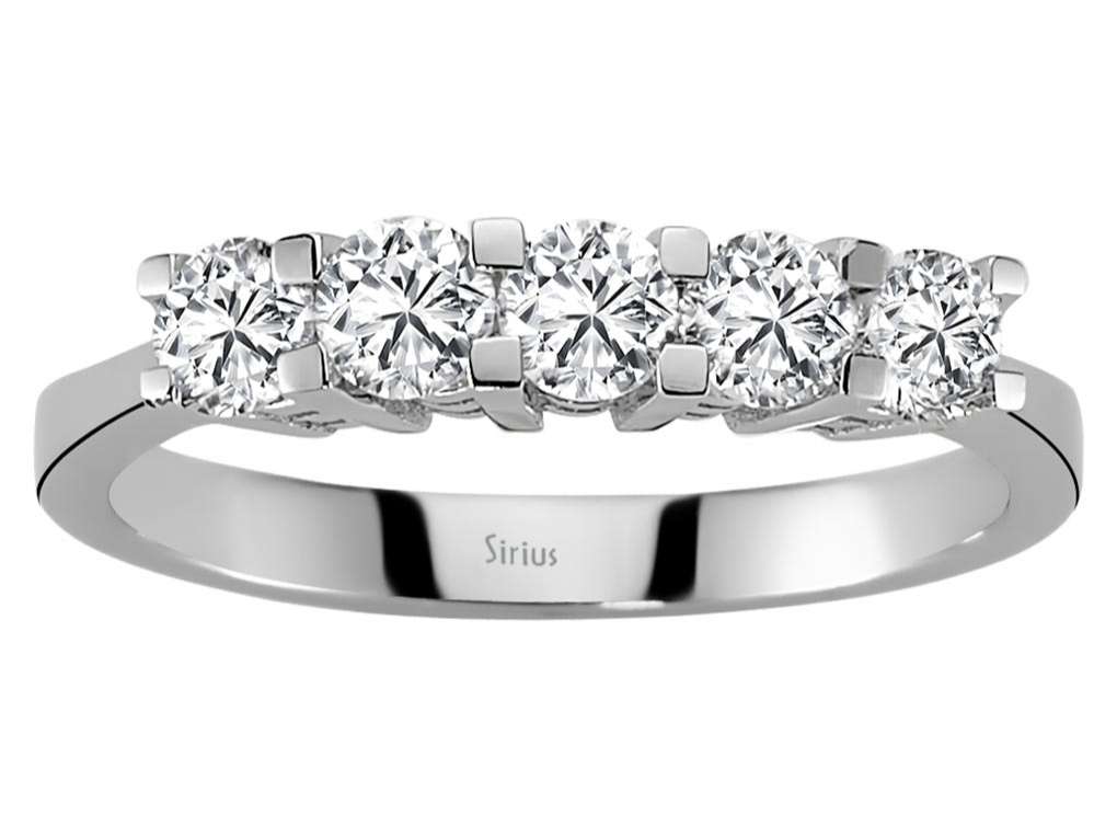 0,80 Karat Diamant 5 Diamanten Allianz - handgefertigter Diamantschmuck aus Feingold | Sirius Diamant