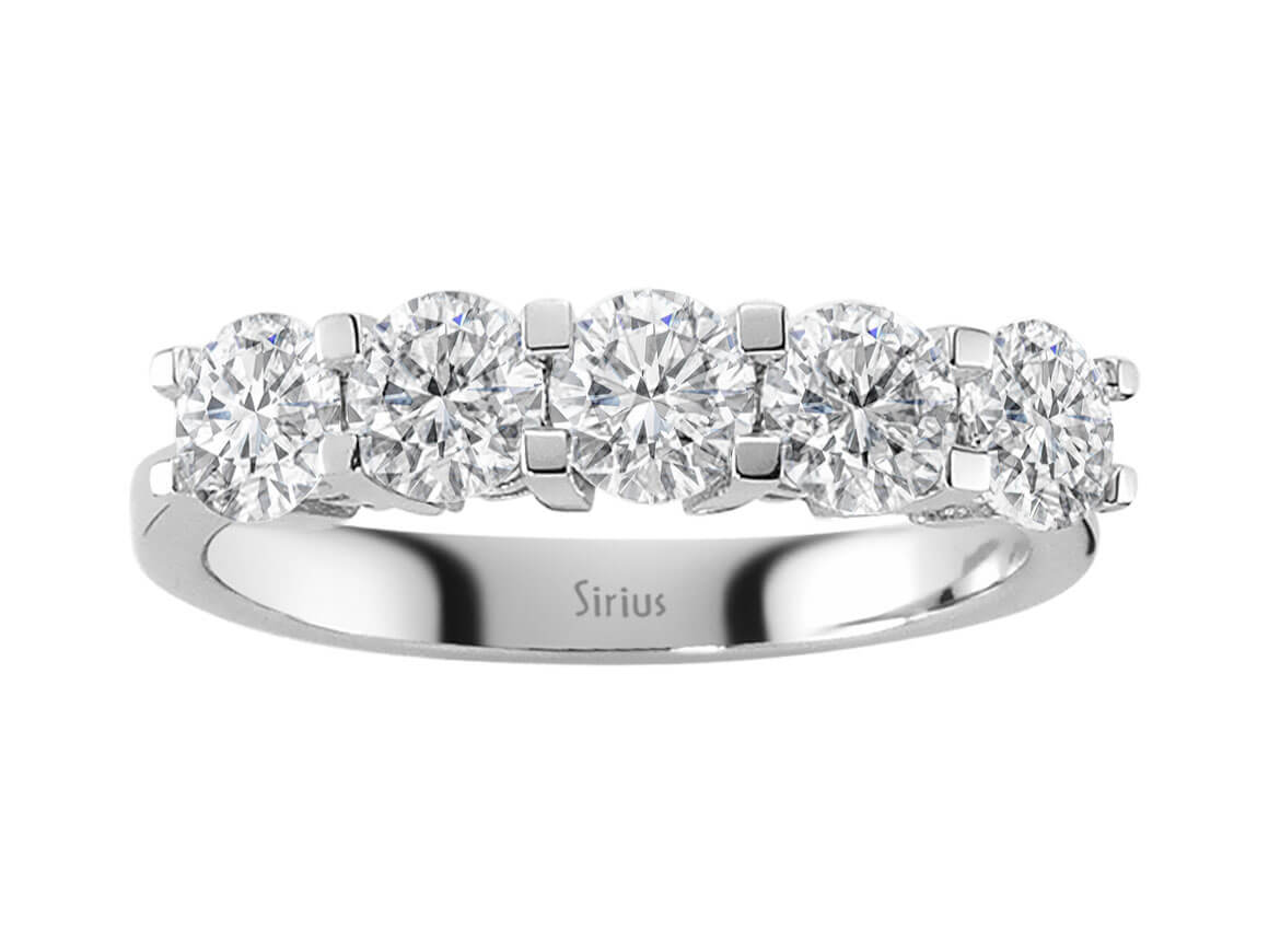 1,52 Carat Diamant 5 Diamanten Allianz in 18 K - handgefertigter Diamantschmuck aus Feingold | Sirius Diamant