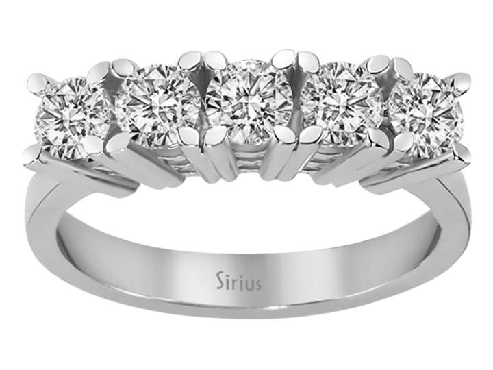 1,15 Karat Diamant 5 Diamanten Allianz – handgefertigter Diamantschmuck aus Feingold | Sirius Diamant