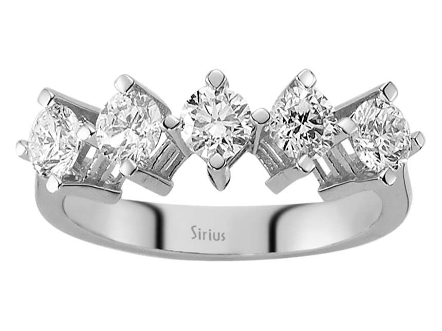 1,19 Karat Diamant 5 Diamanten Allianz - handgefertigter Diamantschmuck aus Feingold | Sirius Diamant