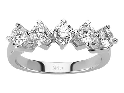 Alliance 5 pierres en diamant de 1,19 carat