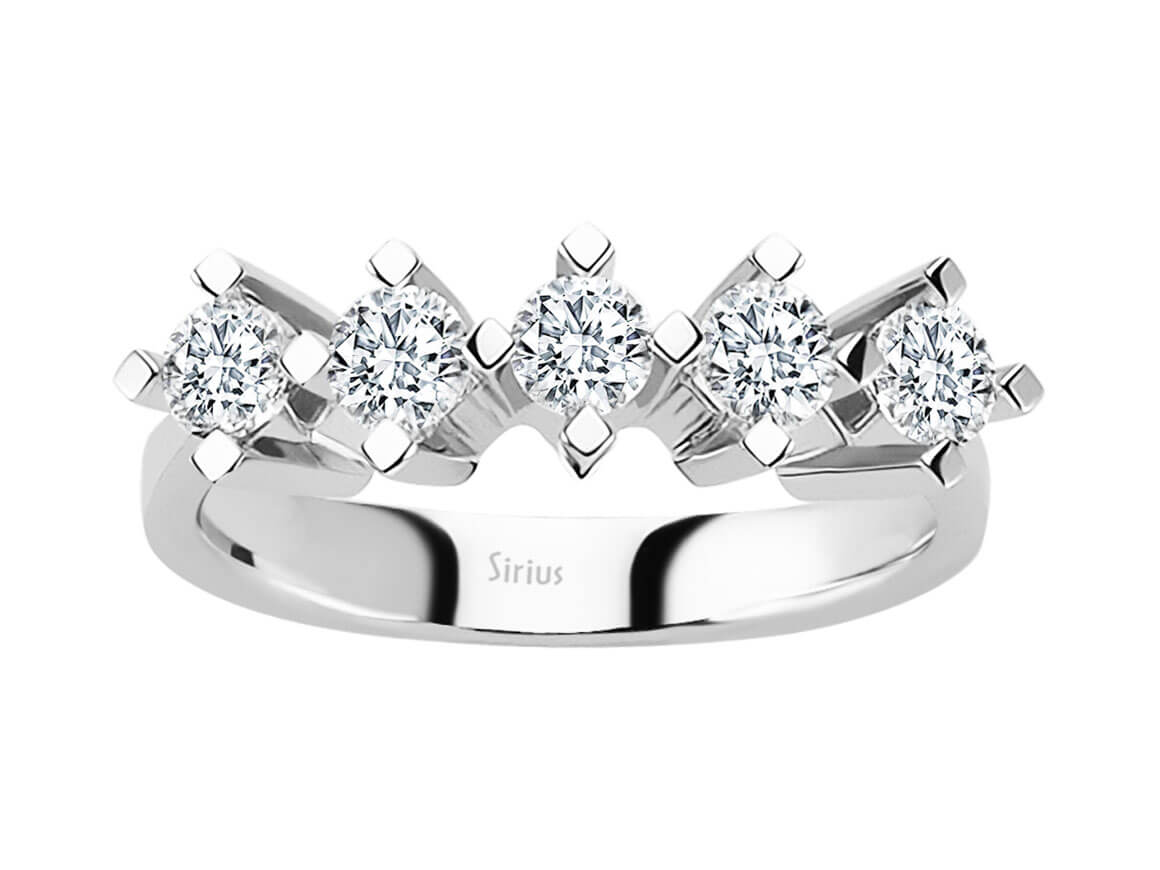 1 Karat Diamant 5 Diamanten Allianz - handgefertigter Diamantschmuck aus Feingold | Sirius Diamant