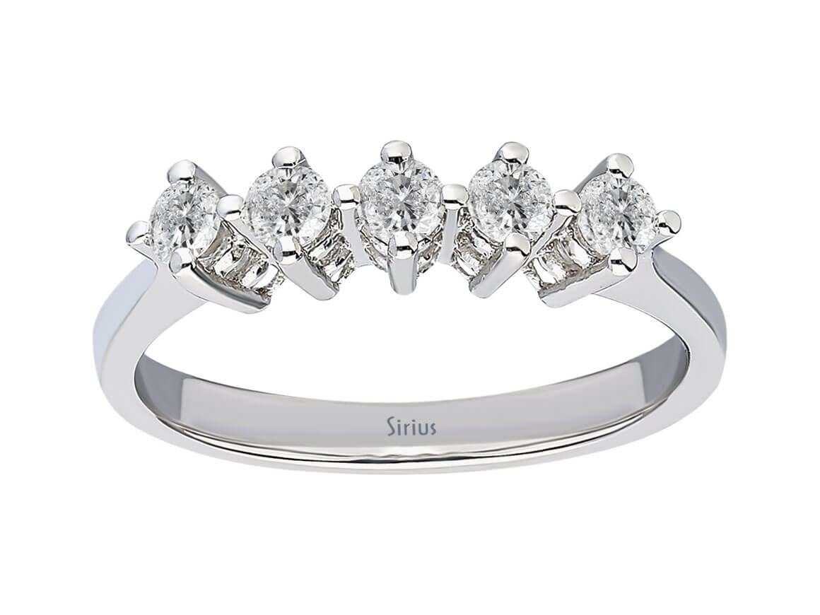 0,38 Karat Diamant 5 Diamanten Allianz - handgefertigter Diamantschmuck aus Feingold | Sirius Diamant